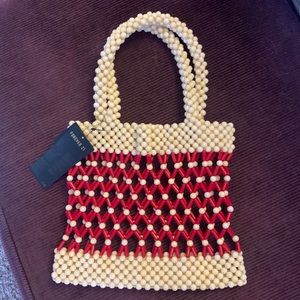 Cute small beaded bag from forever 21 red n cream
